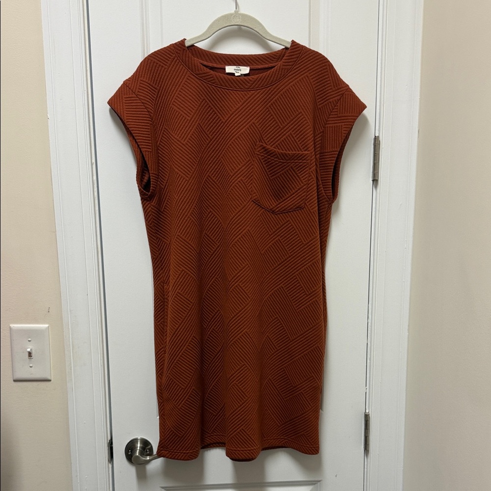 Entro Rust Textured Mini Dress M - Picture 5 of 7
